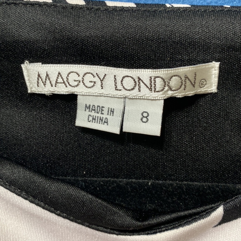 Very elegant dress with short sleeves and side zipper Maggy London size 8 used - Picture 3 of 12